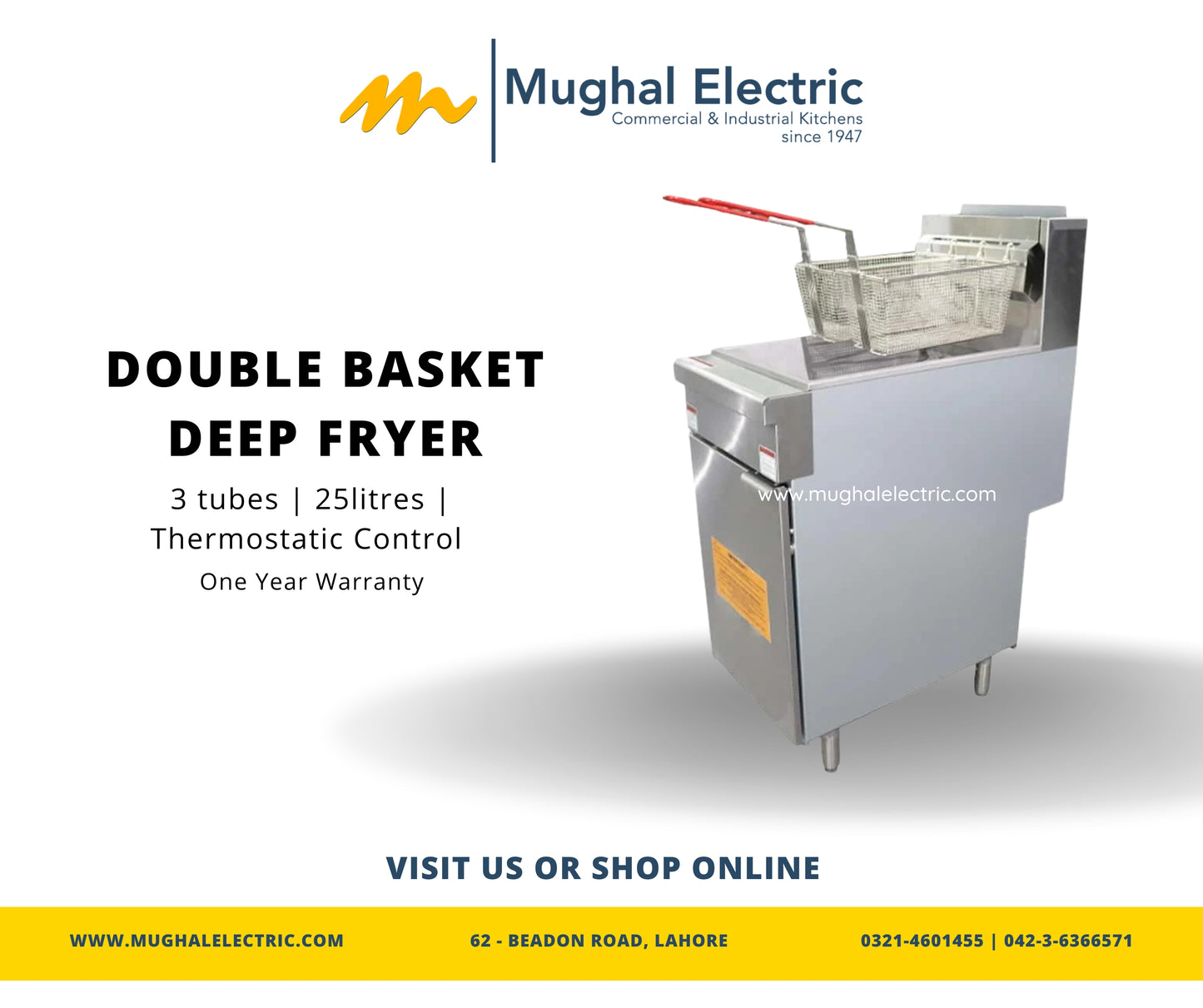Deep Fat Fat Fryer Single Tank Double Basket - Imported